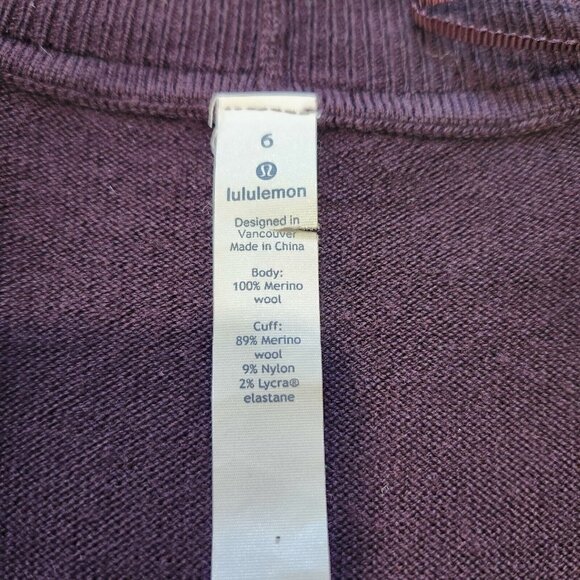 Lululemon Sit In Lotus Wrap II Cardigan Womens 6 Merino Wool W4ANWS Open Front - Picture 10 of 13